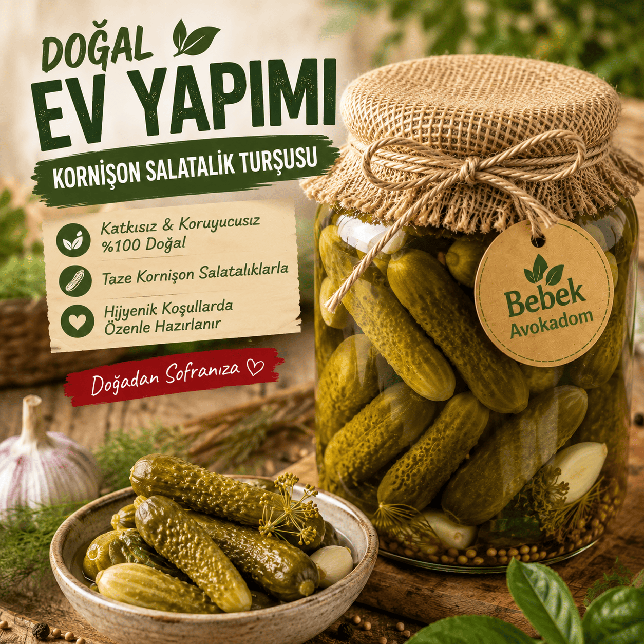 Kornişon Salatalık Turşu 1 Kg