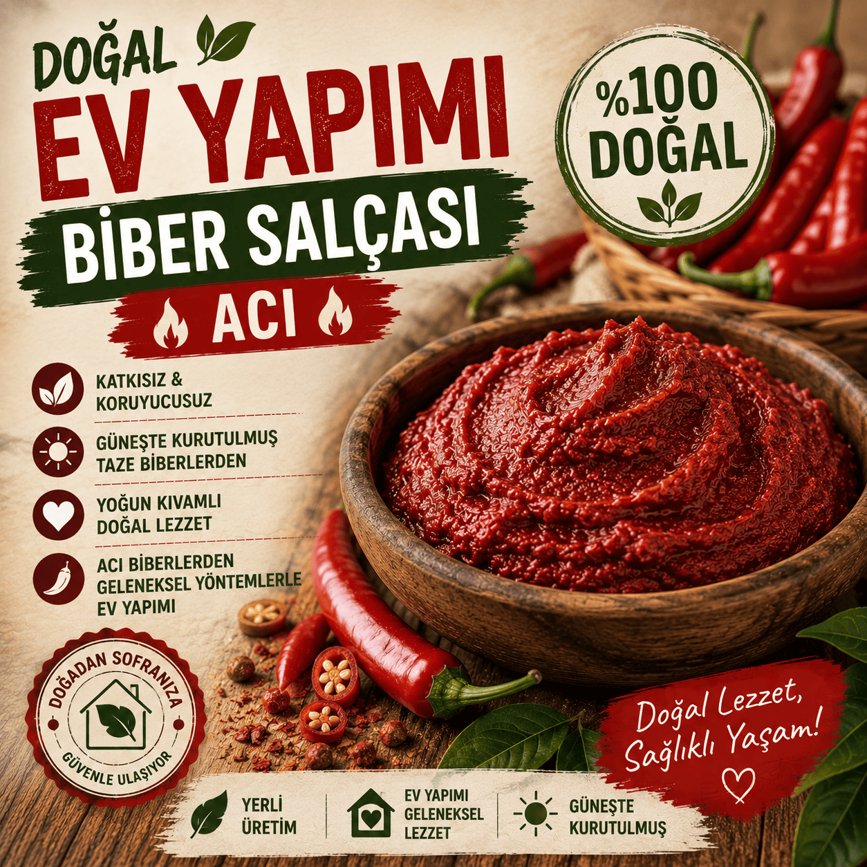 Biber Salçası 1 Kg ( ACI )