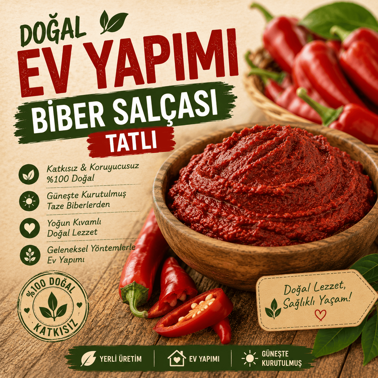 Biber Salçası 1 Kg ( TATLI )